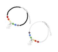RVHAOODI Crystal 2pcs Crystal Rainbow Couples Initial s for Couples Beaded Miss Beads