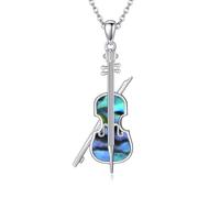 RVHAOODI de violoncelle en argent sterling et pendentif en fme d'arc de violoncelle - Cadeau pour femme, Argent