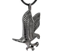 RVHAOODI Eagle urn Necklace pendant For Ashes Memorial Jewelry eternity For Men Women symbol of courage and justice-Gun