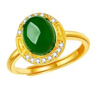 RVHAOODI Emerald Ring Women Stylish Finger Prom Ladies Jewelry Rings for Inlaid Wedding Lady Natural Gemstone Decoration The Ring Anniversary Ring Engagement Rings Thumb Rings Jade