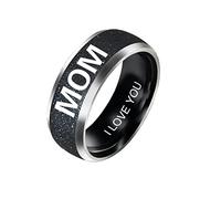RVHAOODI Engraving Text LOVE MOM DaD SON DAUGHTER Stainless Steel Couple Rings For Women And Man Family Ring Couples Jewelry