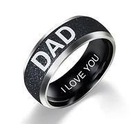 RVHAOODI Engraving Text LOVE MOM DaD SON DAUGHTER Stainless Steel Couple Rings For Women And Man Family Ring Couples Jewelry