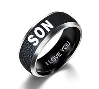 RVHAOODI Engraving Text LOVE MOM DaD SON DAUGHTER Stainless Steel Couple Rings For Women And Man Family Ring Couples Jewelry