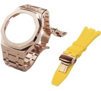 RVHAOODI Ensemble de combinaison de bracelet de montre en métal + bracelet de montre en caoutchouc fluorescent, pour GA2100 GA2110 GAB2100 GM2100 GM2100 Mod Kit pour montre complète