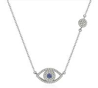 RVHAOODI Evil Eye Pendant Necklace for Women,Dainty Sapphire Devil's Eye Protection Charm Necklace,Lucky Jewelry Gift for Her