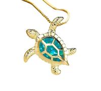 RVHAOODI Exquisite Sea Turtle Necklfor Women, Hallway White Purple Blue Purple Opal - Classic Hawaiian Turtle Necklace, Turtle, Sea Turtle Necklfor Holidays