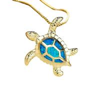 RVHAOODI Exquisite Sea Turtle Necklfor Women, Hallway White Purple Blue Purple Opal - Classic Hawaiian Turtle Necklace, Turtle, Sea Turtle Necklfor Holidays