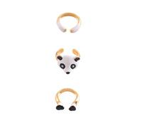 RVHAOODI Fashionable Women's Cartoon Ring Set Pieces Panda Shaped Detachable Jewelry for Events