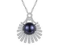 RVHAOODI flower shape pendant necklace for women natural pearls sterling 925 fine jewelry dating