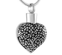 RVHAOODI Flowers Blooming In The Heart Pendant Necklaces Women's Accessories Ash Keepsake Memorial Locket Pet Urn Cremation Jewelry Women-AA_a