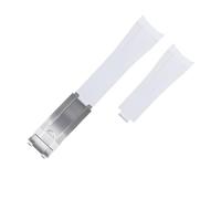 RVHAOODI For GMT Natural Rubber Lengthened Watch Strap Glide Buckle 20mm Curved End Fluororubber Watch Bands