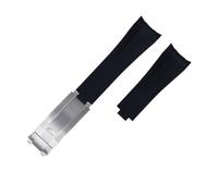 RVHAOODI For GMT Natural Rubber Lengthened Watch Strap Glide Buckle 20mm Curved End Fluororubber Watch Bands