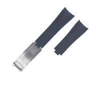 RVHAOODI For GMT Natural Rubber Lengthened Watch Strap Glide Buckle 20mm Curved End Fluororubber Watch Bands