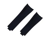 RVHAOODI For GMT Natural Rubber Lengthened Watch Strap Glide Buckle 20mm Curved End Fluororubber Watch Bands