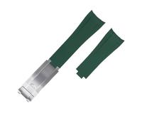 RVHAOODI For GMT Natural Rubber Lengthened Watch Strap Glide Buckle 20mm Curved End Fluororubber Watch Bands