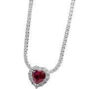 RVHAOODI for Women 9258 * 8mm Heart Ruby High Carbon Diamond for Women Sparkling Jewelry Gift