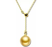 RVHAOODI for Women Natural South Sea Pearl Pure Yellow Chain for Women Fine Jewelry