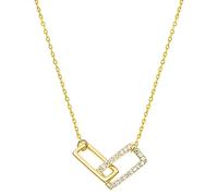 RVHAOODI for Women, Personality Simple Square Zirconia/Silver Necklace, Silver Gifts, Elegant Clavicle Chain Jewelry 2 PCS