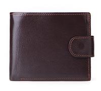 RVHAOODI Genuine Leather Minimalist Wallet for Men RFID Blocking Vintage Slim Trifold Front Pocket Purse Big Capacity Credit Card Travel Wallet with Card Holder & Money Clip and ID Window