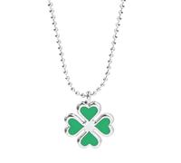 RVHAOODI Green leaves necklace for women and girls, green leaf shape four-leaf clover clover green crystal leaves plant leaf clover necklace
