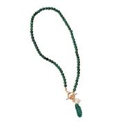 RVHAOODI Green leaves necklace for women and girls, green leaf shape four-leaf clover clover green crystal leaves plant leaf clover necklace