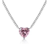 RVHAOODI Heart Necklace for Women,Luxurious Tennis Chain with Love Heart Pendant,Timeless Fashion Statement