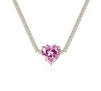RVHAOODI Heart Necklace for Women,Luxurious Tennis Chain with Love Heart Pendant,Timeless Fashion Statement