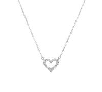 RVHAOODI Heart Pendant Necklace for Women,Dainty Love Heart Pave Setting Choker Necklace,Love Jewelry Gift for Her