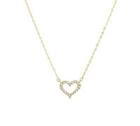 RVHAOODI Heart Pendant Necklace for Women,Dainty Love Heart Pave Setting Choker Necklace,Love Jewelry Gift for Her