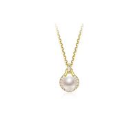 RVHAOODI jewelry/necklaces necklace s925 freshwater pearl pendant chain 5-6mm white steamed bun shape fashion simple female jewelry gift women's pendants