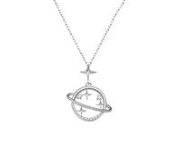 RVHAOODI Jewelry Shining Planet Shape NecklSimple Cute Jewelry Unique Design Clavicle Chain Handmade