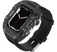 RVHAOODI Kit de bracelet de montre en caoutchouc transparent de 45 mm et 44 mm pour Series 9 8 7 6 5 SE