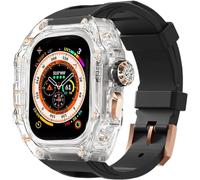 RVHAOODI Kit de bracelet de montre transparent transparent, pour 49 mm, 45 mm, 44 mm, kit de bracelet en fluor, pour iWatch 8/76/5/4/SE