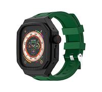 RVHAOODI Kit de modification de bracelet de montre de luxe pour 8 49 mm Remplacement de montre Bambou Boîtier en acier inoxydable Bracelet de montre en caoutchouc, pour iWatch 8 49 mm