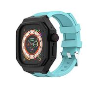 RVHAOODI Kit de modification de bracelet de montre de luxe pour 8 49 mm Remplacement de montre Bambou Boîtier en acier inoxydable Bracelet de montre en caoutchouc, pour iWatch 8 49 mm