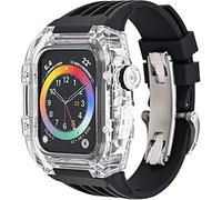 RVHAOODI Kit de modification de bracelet de montre, pour Ultra 49 mm, boîtier de montre entièrement transparent avec bracelet en caoutchouc fluoroine Rm Mod, pour iWatch SE 8 7 6 5 4 mm 45 mm