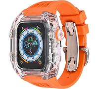 RVHAOODI Kit de modification de bracelet de montre, pour Ultra 49 mm, boîtier de montre entièrement transparent avec bracelet en caoutchouc fluoroine Rm Mod, pour iWatch SE 8 7 6 5 4 mm 45 mm