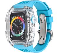 RVHAOODI Kit de modification de bracelet de montre, pour Ultra 49 mm, boîtier de montre entièrement transparent avec bracelet en caoutchouc fluoroine Rm Mod, pour iWatch SE 8 7 6 5 4 mm 45 mm