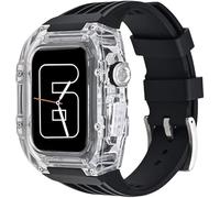 RVHAOODI Kit de modification de bracelet de montre, pour Ultra 49 mm, boîtier de montre entièrement transparent avec bracelet en caoutchouc fluoroine Rm Mod, pour iWatch SE 8 7 6 5 4 mm 45 mm