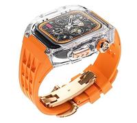 RVHAOODI Kit de remplacement de boîtier transparent, pour 8 7 6 5 4 SE 45 mm 44 mm, bracelet de montre en silicone, bracelet de sport en caoutchouc
