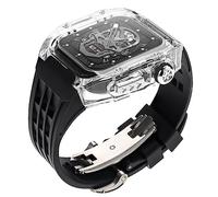RVHAOODI Kit de remplacement de boîtier transparent, pour 8 7 6 5 4 SE 45 mm 44 mm, bracelet de montre en silicone, bracelet de sport en caoutchouc