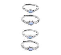 RVHAOODI Kit Scoops Black The Pearl Snake Opal Swavorski Wing Turquoise Ring