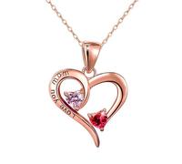 RVHAOODI Ladies' Pendant Necklace,'Love You Mom' Hollow Heart Diamond Necklace,Creative & Elegant Gift to Honor Mom
