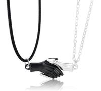 RVHAOODI Men, Chains Jewelry Men Pendant Palm Pendant Couple Handshake Clavicle Chain Wedding Party