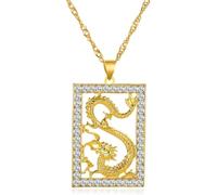 RVHAOODI Men, Chains Jewelry Men Pendant Unisex Dragon Pendant Zodiac Clavicle Chain