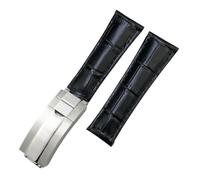 RVHAOODI Metal End Genuine Leather Watchbands,For Daytona SUB Submariner GMT Master Yacht 20mm Watch Strap Green Blue Black Band 17.5-18.5cm Wrist