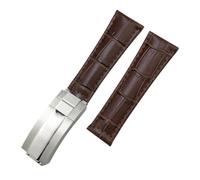 RVHAOODI Metal End Genuine Leather Watchbands,For Daytona SUB Submariner GMT Master Yacht 20mm Watch Strap Green Blue Black Band 17.5-18.5cm Wrist