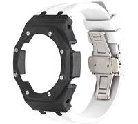 RVHAOODI Modified Ga2100 3ème boîtier de mise à niveau en fibre de carbone pour homme, boucle papillon en acier inoxydable, bracelet en fluor, compatible avec les accessoires de montre Ga2110
