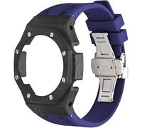 RVHAOODI Modified Ga2100 3ème boîtier de mise à niveau en fibre de carbone pour homme, boucle papillon en acier inoxydable, bracelet en fluor, compatible avec les accessoires de montre Ga2110
