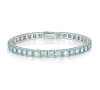 RVHAOODI Moissanite for D Color clarity 6-7 Inches S925 Sterling Silver Blue Green Diamond Moissanite Tennis Bracelet